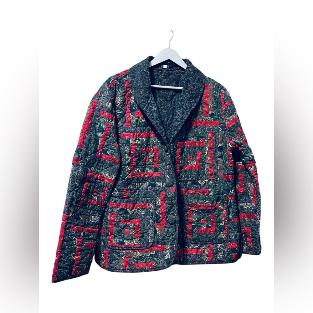 Donna Sharp Quilted Patchwork Jacket Large - image 3